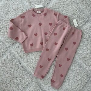 Quincy Mae Knit Heart Sweater Set